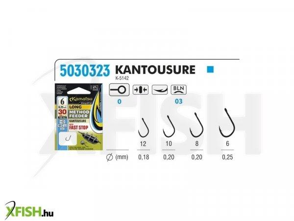 Kamatsu Kantousure Előkötött Method Feeder Horog Gyorsütközővel 30 cm 0,18
mm 12 Blno Black Nickel 10 db/csomag