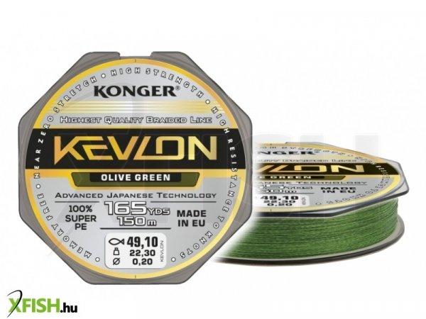 Konger Kevlon Olive Green X4 Fonott Zsinór 150m 0,18mm 17,3Kg