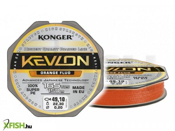Konger Kevlon Orange Fluo X4 Fonott Zsinór 150m 0,16mm 15,9Kg