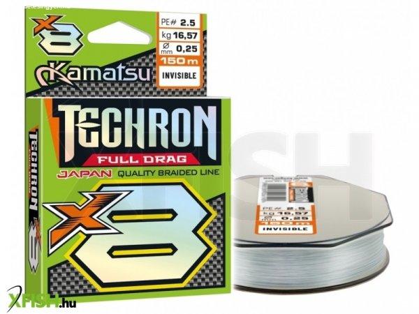 Kamatsu Braided Line Techron Full Drag X8 Invisible Fonott Pergető Zsinór 150m
0,10mm 5,33Kg