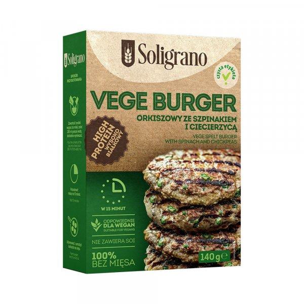 Soligrano vegán burger alappor spenóttal és csicseriborsóval 140g