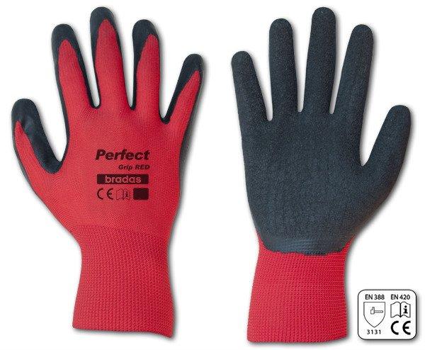 Bradas Perfect Grip Red latex kesztyű 10" - XL méret (RWPGRD10)