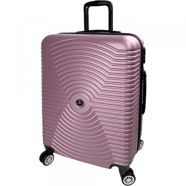 Quasar & Co., Utazási bőrönd nagy, Air Circle modell, ABS, 4 kerék 360
fokban, teleszkópos fogantyú, 31 x 52 x 77 cm, rózsaszín por