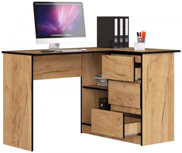 Sarok íróasztal - Akord Furniture - 124 cm - kézműves tölgy