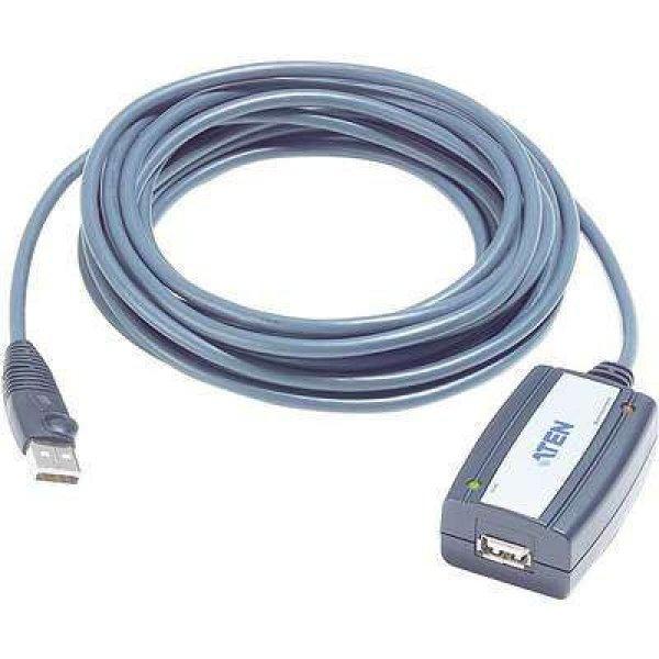 USB 2.0 hosszabbító kábel 5 m, fekete, ATEN UE250-AT