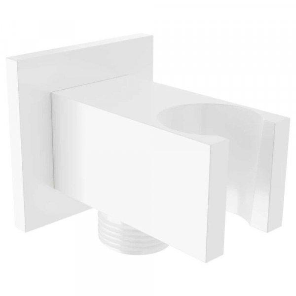 Mexen Cube fali zuhany csatlakozó - zuhanyrózsa tartóval - fehér (79300-20)