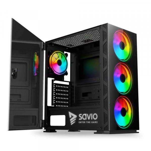 Savio Prime X1 ARGB Számítógépház - Fekete