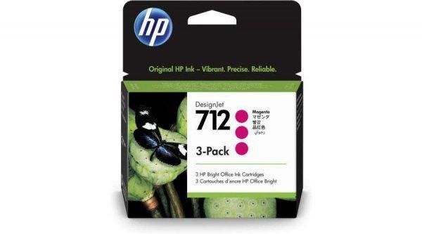 HP 3ED78A 712 Eredeti Tintapatron csomag Magenta (3 db)