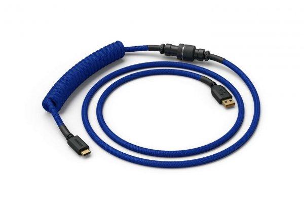 Glorious Coiled USB-C Spirál Kábel - Kék (1.3m)
