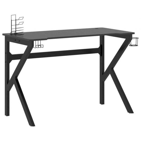 Fekete k-lábú gamer asztal 110 x 60 x 75 cm