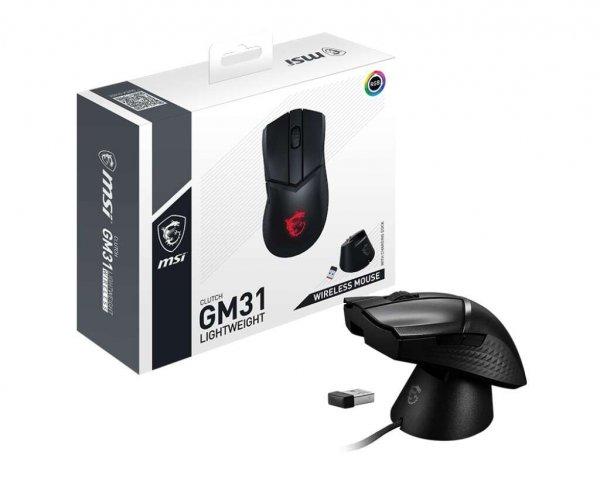 MSI Clutch GM31 Lightweight Wireless Gaming Egér - Fekete