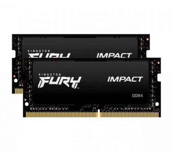 32GB 3200MHz DDR4 RAM Kingston Fury Impact notebook memória CL20 (2x16GB)
(KF432S20IBK2/32)