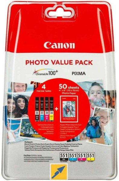 Canon CLI-551 Multipack tintapatron+fotópapírral 6508B005