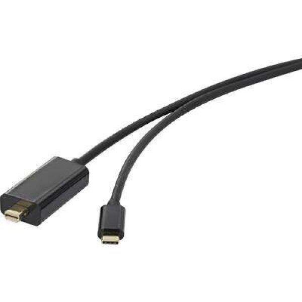 Renkforce USB / Mini DisplayPort Csatlakozókábel [1x USB-C™ dugó - 1x Mini
DisplayPort dugó] 5.00 m Fekete