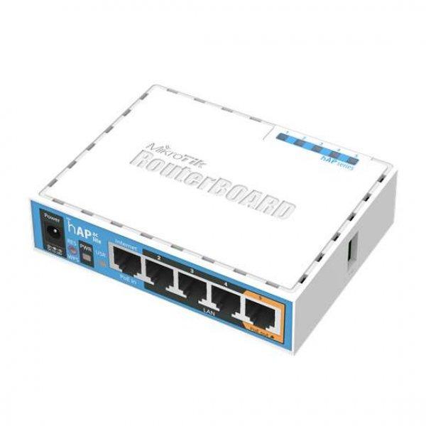 LAN/WIFI MikroTik hAP ac lite 5x10/100 Mbps LAN, 2,4Ghz 802.11n/ac dual-band
wifi, USB porttal