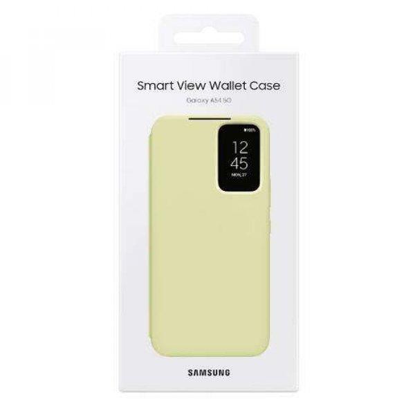 SAMSUNG Galaxy A54 5G (SM-A546B/DS), Clear View Cover ablakos mobiltok, Lime
zöld