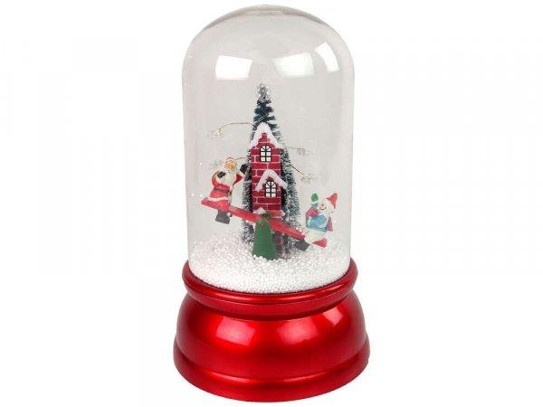 Karácsonyi dekoráció Snow Dome piros Mikulás dekoráció 12643