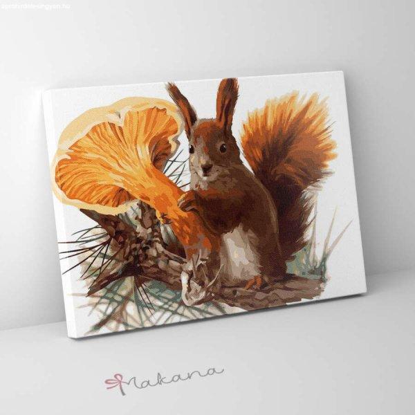 Erdei mókus - Számfestő készlet, kerettel (40x50 cm)