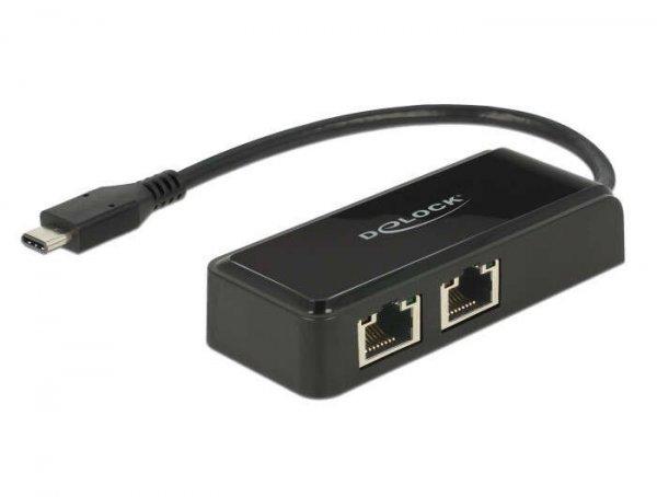 Delock Adapter SuperSpeed USB (USB 3.1 Gen 1) USB Type-C csatlakozódugóval
> 2 x Gigabit LAN 10/100