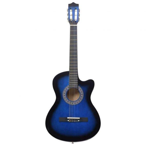 Kék árnyékos 6 húros klasszikus western cutaway gitár 38