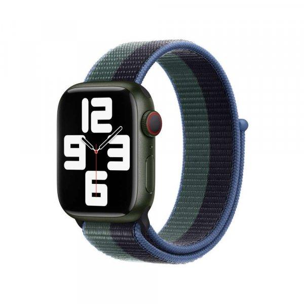 Apple Watch S1/2/3/4/5/6/7/SE Gyári szövet szíj 38/40/41mm -
Éjfekete/Eukaliptusz