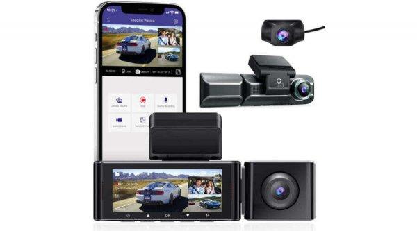 Magyar nyelvű 3 kamerás 4K-s WIFI+GPS AzDome m550 autós kamera AJÁNDÉK 64
GB-os SD KÁRTYÁVAL