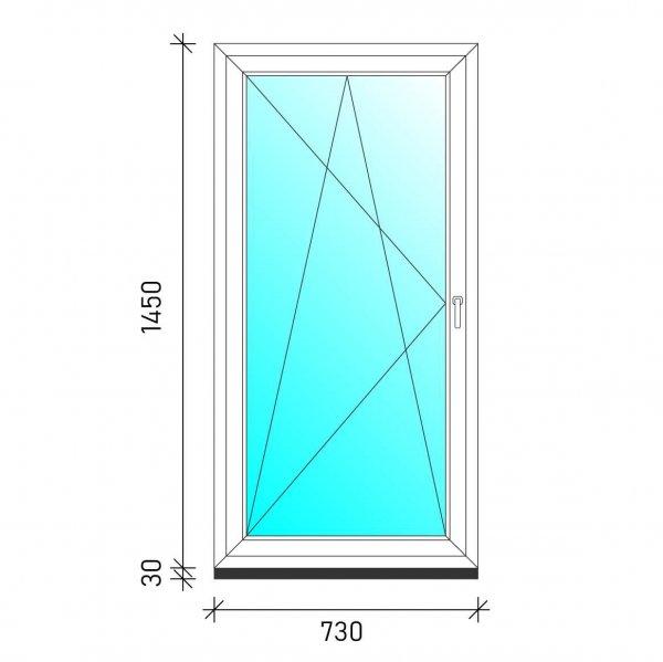 75×150 Bukó-nyíló műanyag ablak