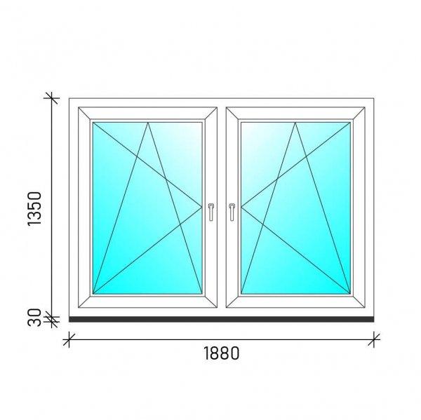 190×140 Tokosztott nyb/nyb műanyag ablak
