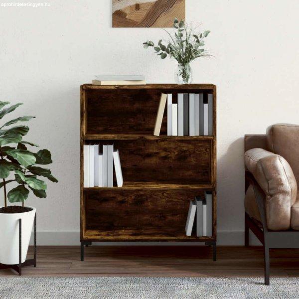vidaXL füstölt tölgyszínű szerelt fa könyvespolc 69,5 x 32,5 x 90 cm