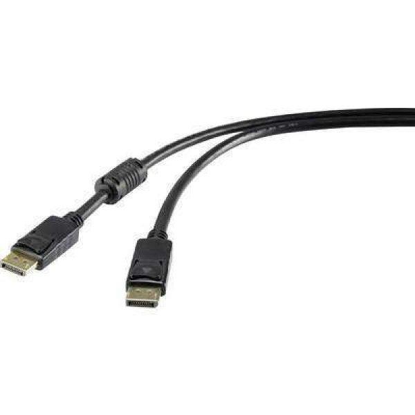 Renkforce Kijelző csatlakozó Csatlakozókábel [1x DisplayPort dugó - 1x
DisplayPort dugó] 7.50 m Fekete