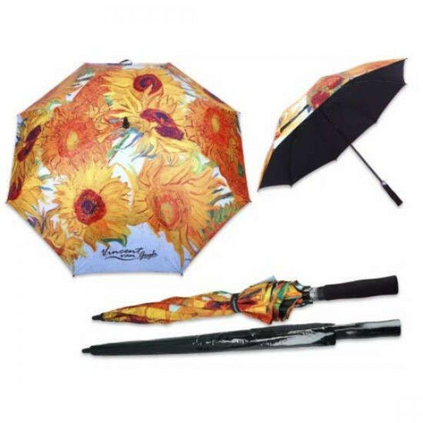 H.C.021-6620 Esernyő, Hossz: 93 cm, dia: 120 cm, Van Gogh: Napraforgók