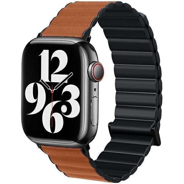 Beline óraszíj Apple Watch Magnetic Pro 42/44/45/49mm fekete/barna doboz