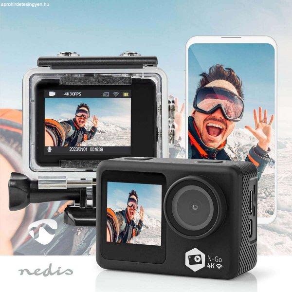 NEDIS Kétképernyős akciókamera 4K Ultra HD @ 30 fps felbontás GOPRO kamera
4K@30fps 16 MPixel Vízálló akár: 30.0 m 90 min Wi-Fi Az alkalmazás
elérhető:: Android™ / IOS Rögzítőt tartalmaz ACAM51BK