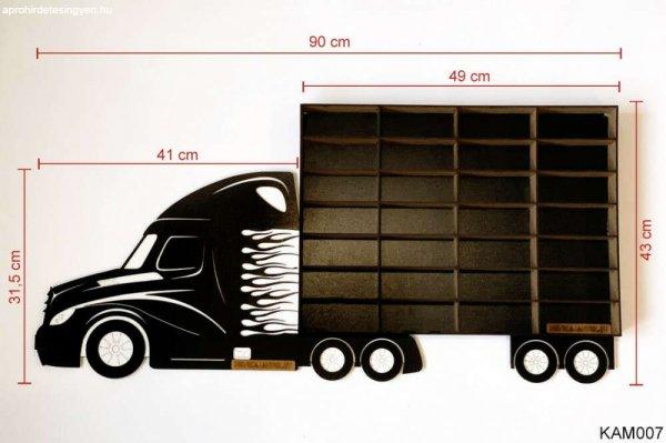 Kisautó Tároló Kamion - Kamion egy pótkocsival KAM007 Fekete