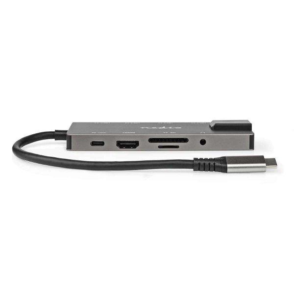 USB Dokkoló Állomás | USB 3.2 Gen 1 | USB-C™ Aljzat | HDMI™ Kimenet /
RJ45 Aljzat / SD / 2x USB-C™ / 3.5 mm Aljzat / 3x USB-A Aljzat | 5 Gbps | 0.20
m | Kerek | Aranyozott | PVC | Antracit | Doboz