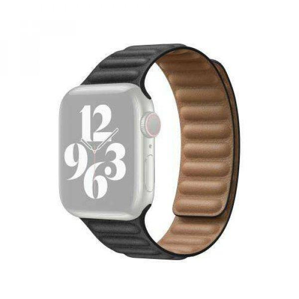 Okosóra szíj - valódi bőrpánt, mágneses - FEKETE - Apple Watch Series
1/2/3 42mm / 4/5/6/SE 44mm / 7/8 45mm / Ultra 49mm