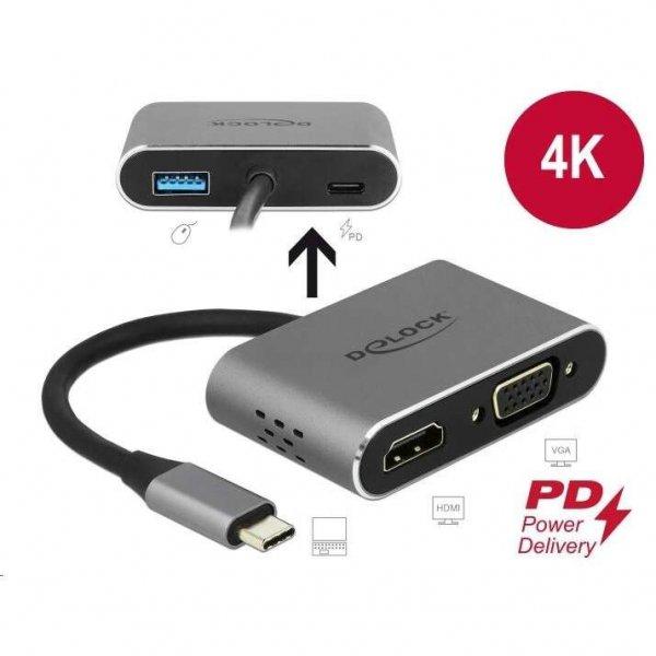 Delock USB Type-C adapter HDMI-hez és VGA-hoz 3.0 USB portal és PD-vel (64074)
(64074)