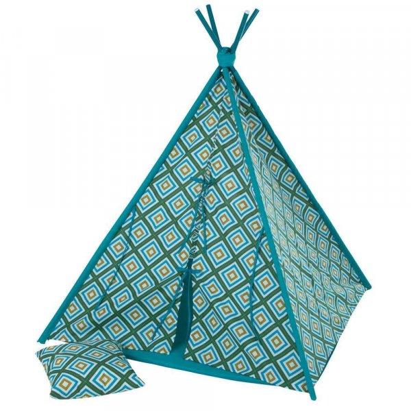 Patio gyermek sátor párnával és játszószőnyeggel rombusz mintás