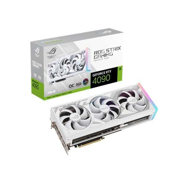 Asus Videokártya - nVidia ROG-STRIX-RTX4090-O24G-WHITE (24576MB, GDDR6X,
2640/21000 Mhz, 384bit, 2xHDMI, 3xDP)