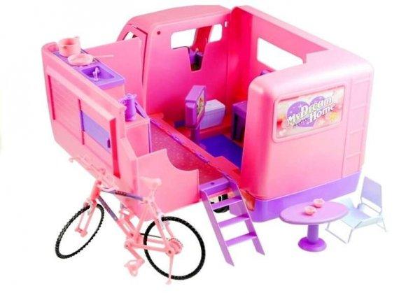 Lakóautó biciklivel, pink 3718