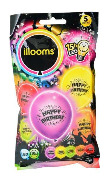 Illooms LED lufi - Happy Birthday felirattal 5 db-os