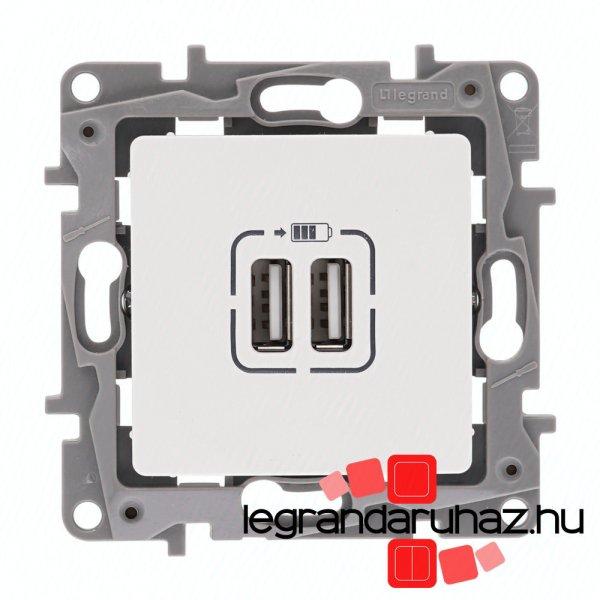 Legrand Niloé kettős USB töltőaljzat, fehér, Legrand 764594