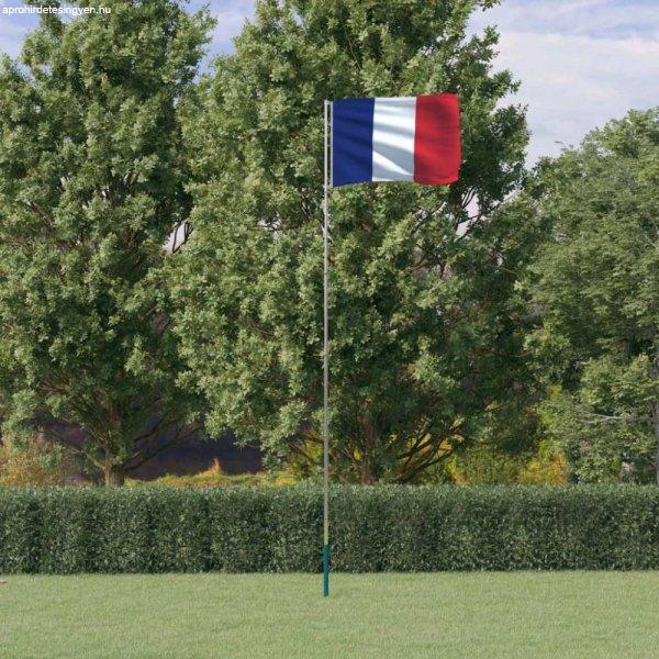 Francia alumínium zászló és rúd 5,55 m