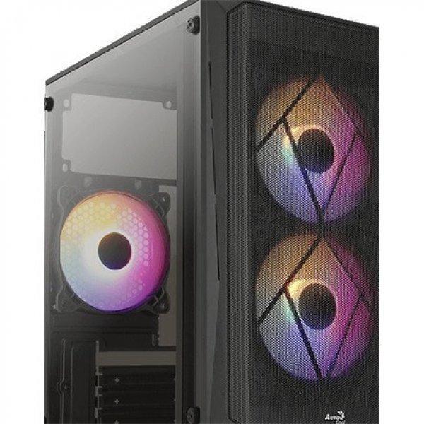 Aerocool CS-107 Mesh FRGB táp nélküli ablakos MT Mini Tower
számítógépház fekete