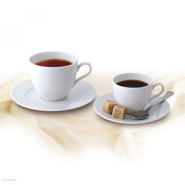 Kávés csésze+csészealj szett Rotberg Porcelain Basic fehér 22cl 6db/klt.