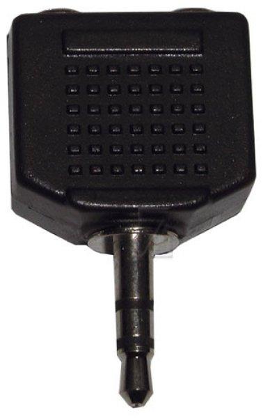 Audio stereo adapter,  3,5mm jack dugó,  -  2x3,5mm jack alj elosztó sztereó
ew01726
