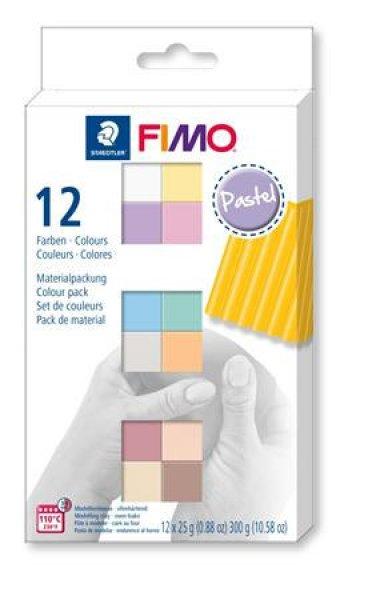 Gyurma, készlet, 12x25 g, égethető, FIMO "Soft Pastel" 12
különböző szín
