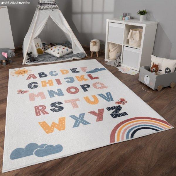 Puha csúszásmentes gyerekszőnyeg színes betűk gyerekszoba szőnyeg 140x200
cm
