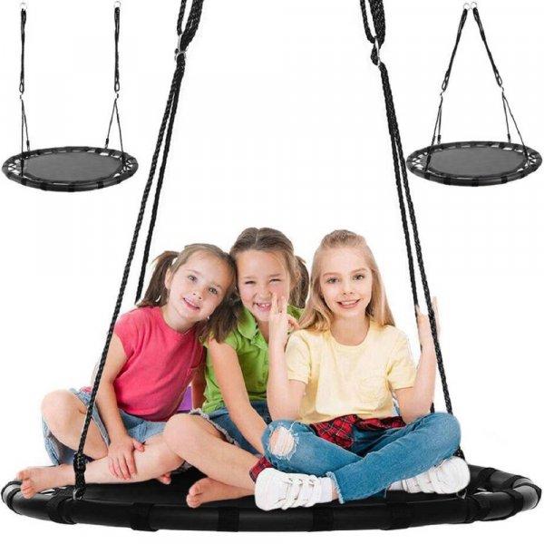 100 cm átmérőjű, időjárásálló fészekhinta gyerekeknek, állítható
magassággal - 100 kg-ig terhelhető, fekete (BB-12029)