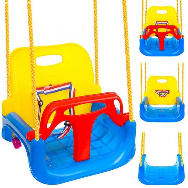 3 az 1-ben színes gyerek hinta - állítható kötéllel, csúszásgátló
felülettel - 30 kg-os teherbírás (BB-9918)